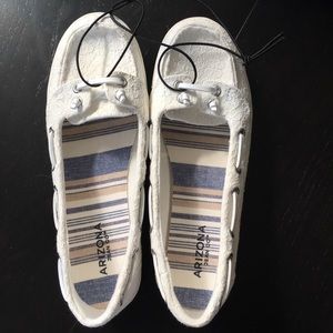 Arizona White Lace Slip On Shoes